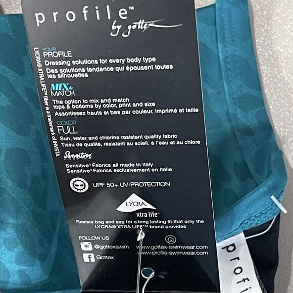 Profile by Gottex SZ 34 D Swim Bikini Top Lightly Padded Underwire Leopard Print - Picture 11 of 12